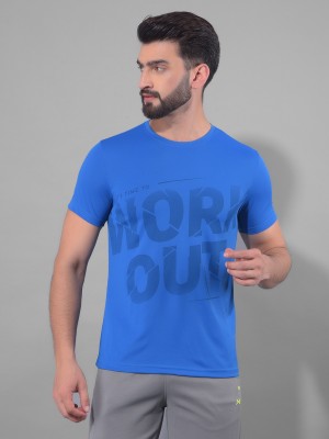 Force NXT Typography Men Round Neck Dark Blue T-Shirt