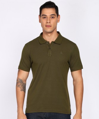 PARX Solid Men Polo Neck Green T-Shirt