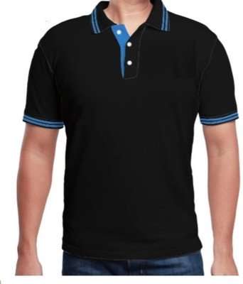 SHAURYA INNOVATION Solid Men Polo Neck Black, Blue T-Shirt