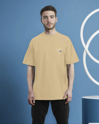 Moda Rapido Printed Men Round Neck Beige T-Shirt