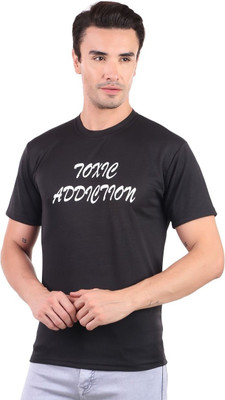 Toxic ADDICTION Printed Men Round Neck Black T-Shirt