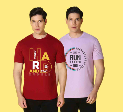 WOOSTRO Typography Men Round Neck Multicolor T-Shirt