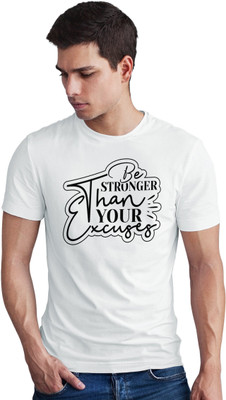 Seek Buy Love Printed Men Round Neck White T-Shirt