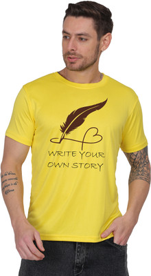 Skill IT Services Typography Men Round Neck Yellow T-Shirt