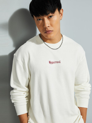 MAX Full Sleeve Self Design Men Sweatshirt