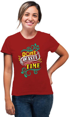 SmarTee Street Printed Women Round Neck Red T-Shirt