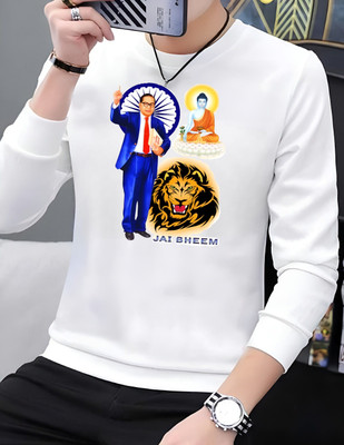 Anudrima Printed Men Round Neck White T-Shirt