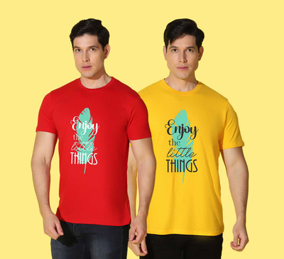 WOOSTRO Graphic Print, Typography Men Round Neck Multicolor T-Shirt
