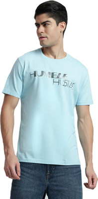 Rare Bond Stuidos Printed Men Round Neck Blue T-Shirt