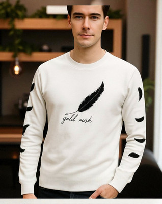 TrendShaper Printed Men Round Neck White T-Shirt