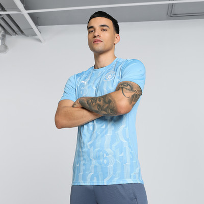 PUMA Self Design Men Crew Neck Blue T-Shirt