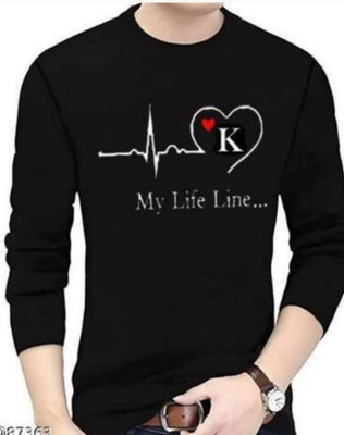 ALIVE Printed Men Round Neck Black T-Shirt