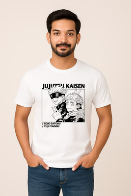 IDrip Graphic Print Men Crew Neck White T-Shirt