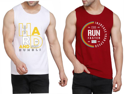 Restore Printed Men Scoop Neck White, Maroon, Multicolor T-Shirt