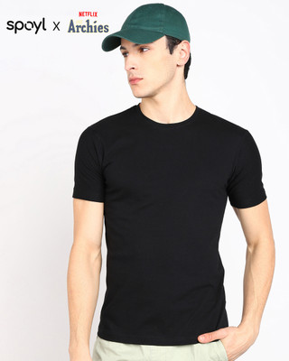 Unrule Solid Men Round Neck Black T-Shirt