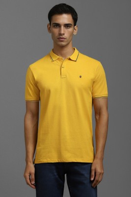 LOUIS PHILIPPE Solid Men Polo Neck Yellow T-Shirt