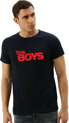 OrrganicChics Superhero Men Round Neck Navy Blue T-Shirt
