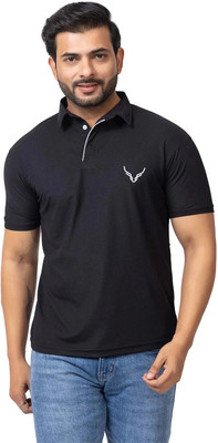 BUFFARO Printed Men Polo Neck Blue T-Shirt