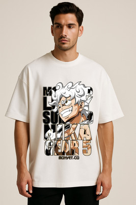 PS ENTERPRISES Graphic Print Men Round Neck White T-Shirt