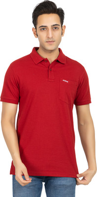 ANTILOOP Solid Men Polo Neck Red T-Shirt