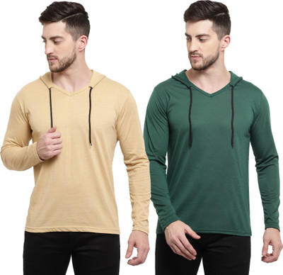 Tresna Trending Solid Men Hooded Neck Multicolor T-Shirt