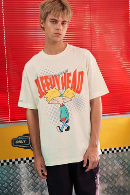 Bonkers Corner Graphic Print Men Round Neck White T-Shirt