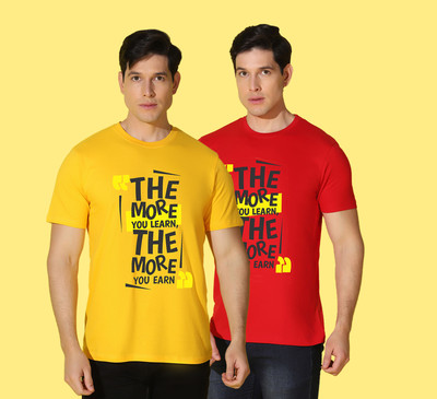 WOOSTRO Printed Men Round Neck Multicolor T-Shirt