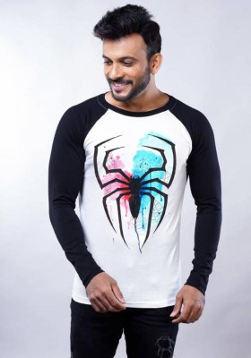 Broyz Printed Men Round Neck White, Black T-Shirt