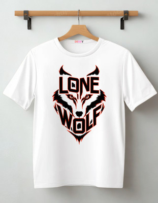 DIBBY Abstract Men Round Neck White T-Shirt