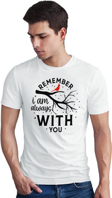 Seek Buy Love Printed Men Round Neck White T-Shirt
