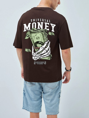 SCOTT FINCHER Graphic Print Men Round Neck Brown T-Shirt
