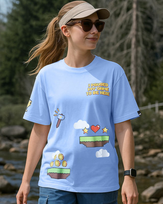 BEWAKOOF Graphic Print Women Round Neck Blue T-Shirt