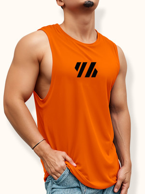 FTX Printed Men Round Neck Orange T-Shirt