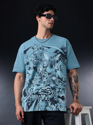 The Souled Store Superhero Men Round Neck Blue T-Shirt