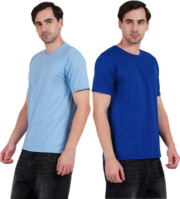 Fusiontees Solid Men Round Neck Multicolor T-Shirt