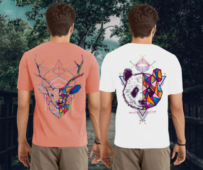 Kasendra Graphic Print Men Round Neck Pink, White T-Shirt