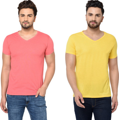 Tresna Fab Solid Men V Neck Multicolor T-Shirt