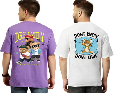 xpecto style Printed Men Round Neck Purple, White T-Shirt