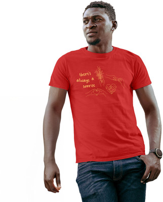 Fighterhero Printed Men Round Neck Red T-Shirt