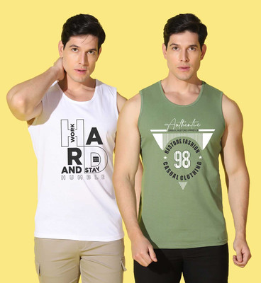 WOOSTRO Graphic Print Men Scoop Neck Multicolor T-Shirt