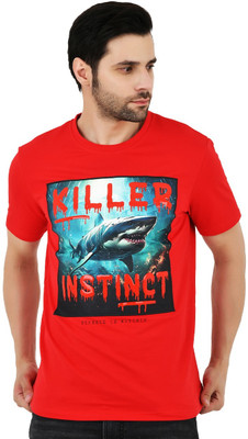 Sageware Graphic Print Men Round Neck Red T-Shirt