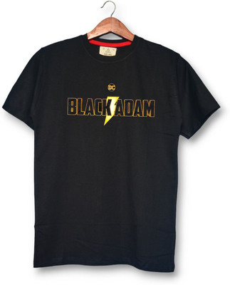 S M Enterprises Printed, Typography Men Round Neck Black T-Shirt