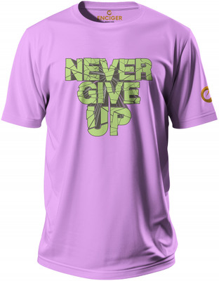 Enciger Printed Men Round Neck Pink T-Shirt