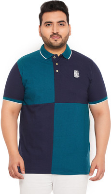 bigbanana Colorblock Men Polo Neck Navy Blue T-Shirt