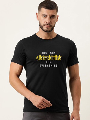WOLDER Printed Men Round Neck Black T-Shirt