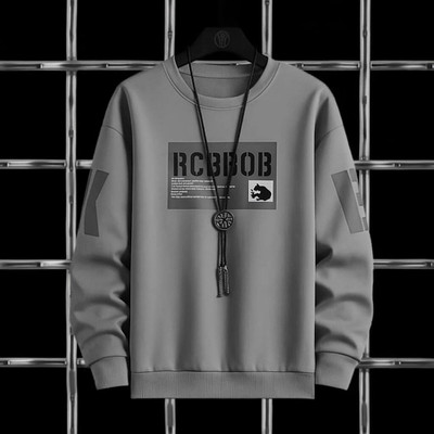 KASPY Printed, Typography Men Round Neck Grey T-Shirt