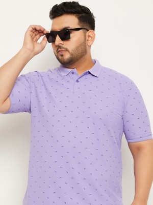 RENUOVO Printed Men Polo Neck Purple T-Shirt