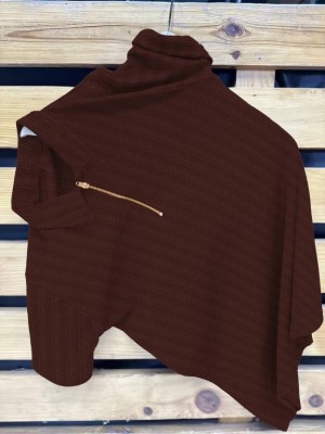 Royalkrystal Solid Men Polo Neck Brown T-Shirt