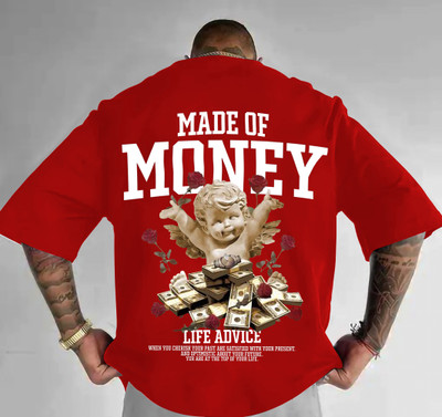 Manly Tees Printed Men Round Neck Red T-Shirt