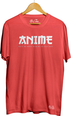 THE PRINT PLATTER Graphic Print Men Round Neck Red T-Shirt